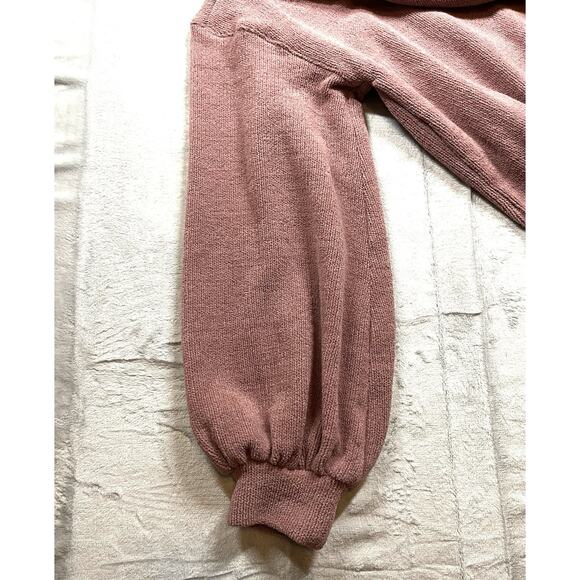 Free People FP Beach Happy Pullover Mauve Dusty Rose Sweater M Chenille Cozy - Picture 5 of 15
